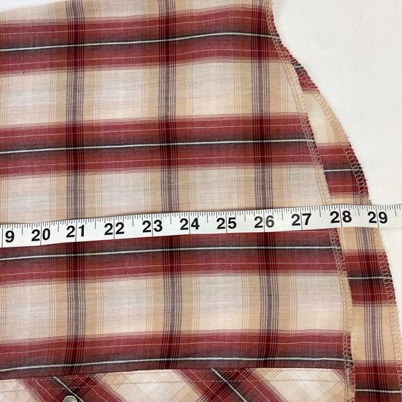 Wrangler Western Shirt Red Short Sleeve Pearl Snap Cowboy Lightweight Size L - Picture 7 of 7